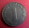 Third Reich German 1 reichspfennig zinc coin with swastika