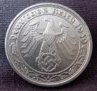 German Third Reich 50 Reichspfennig Nickel coin with swastika