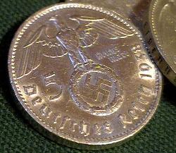Nazi Silver coin with swastika