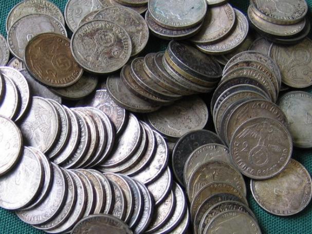 Nazi Silver Bullion coins with swastika